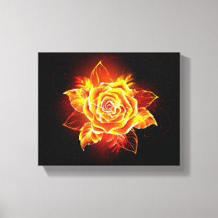 Blooming Fire Rose Canvas Print
