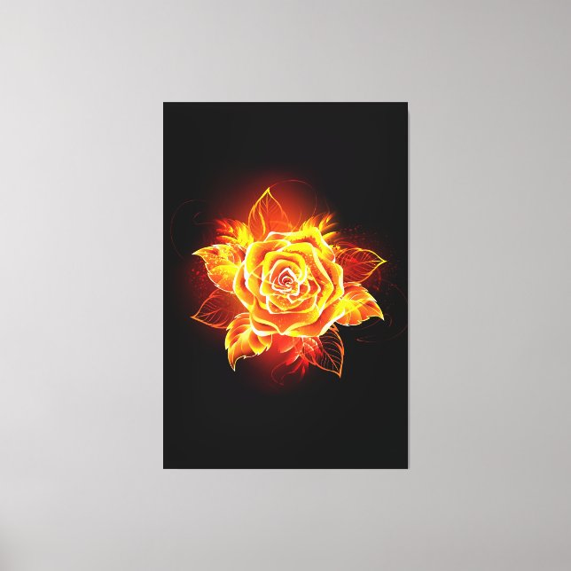 Blooming Fire Rose Canvas Print (Front)
