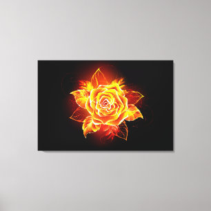Blooming Fire Rose Canvas Print