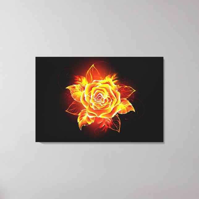 Blooming Fire Rose Canvas Print (Front)