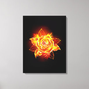 Blooming Fire Rose Canvas Print