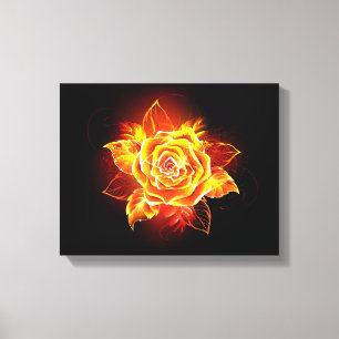 Blooming Fire Rose Canvas Print