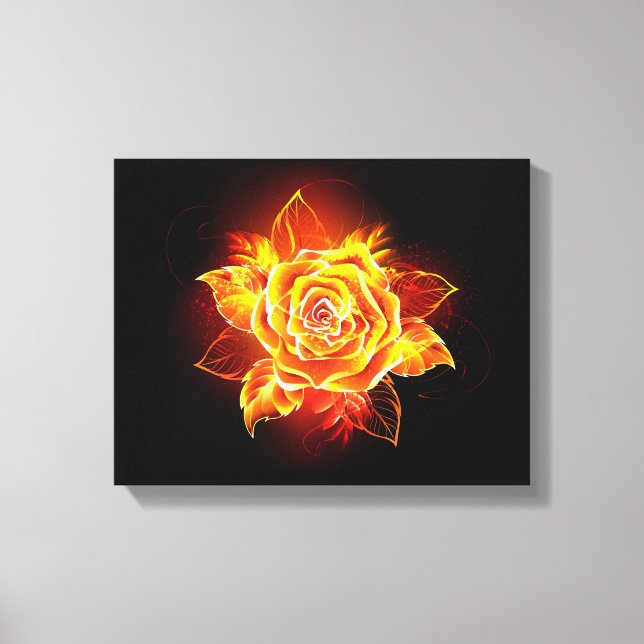 Blooming Fire Rose Canvas Print (Front)