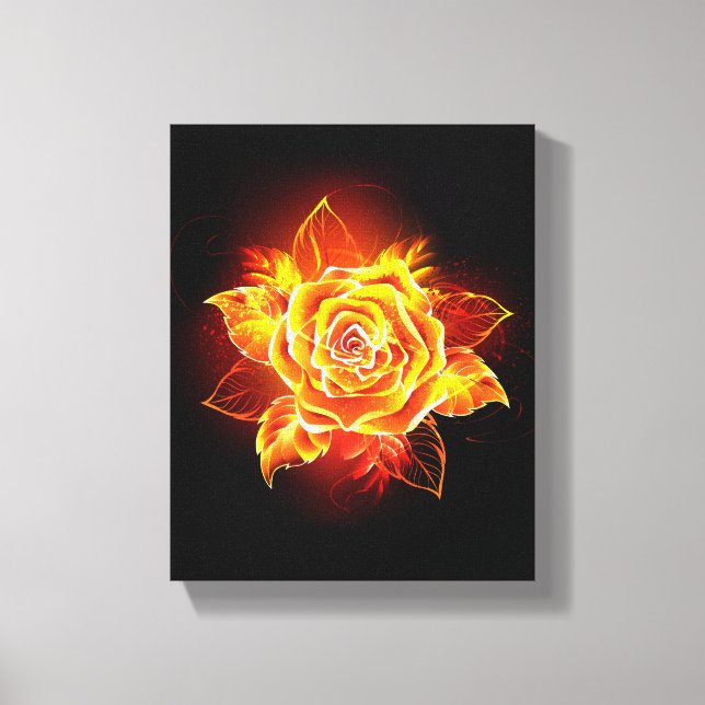 Blooming Fire Rose Canvas Print (Front)