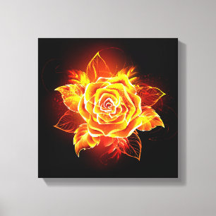 Blooming Fire Rose Canvas Print