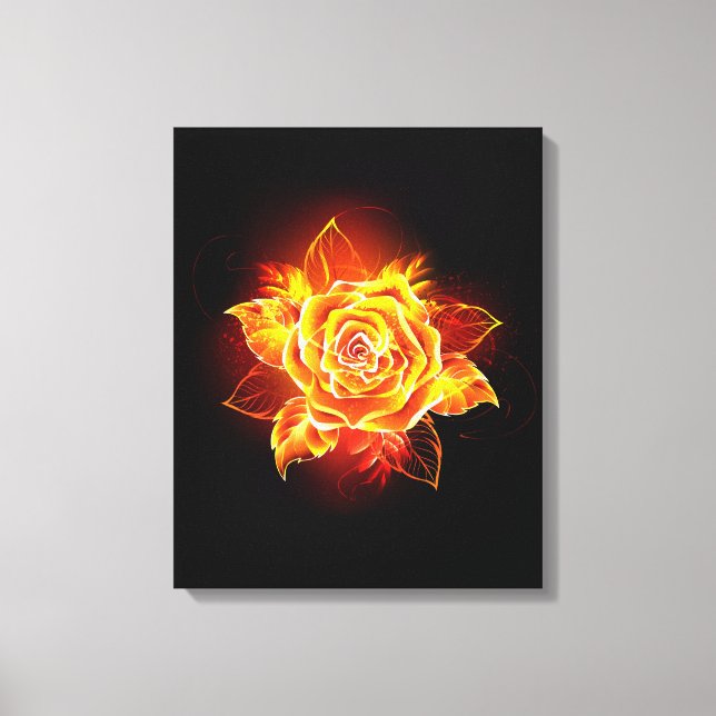 Blooming Fire Rose Canvas Print (Front)