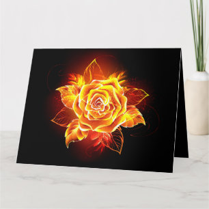 Blooming Fire Rose Card