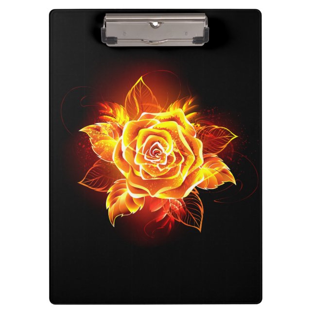 Blooming Fire Rose Clipboard (Front)