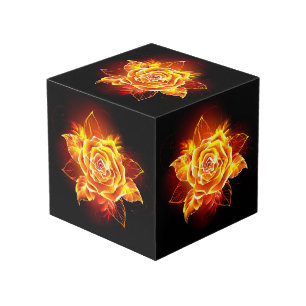 Blooming Fire Rose Cube