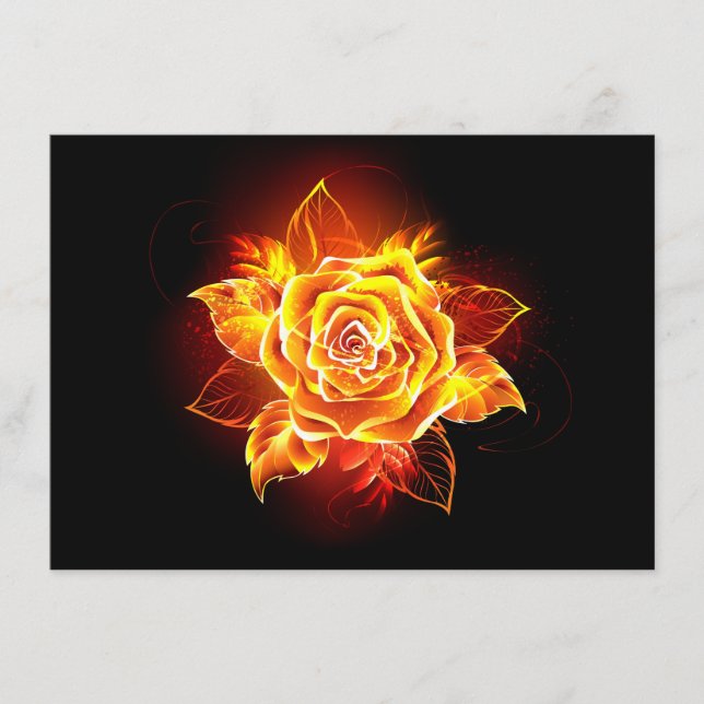 Blooming Fire Rose Enclosure Card (Front)