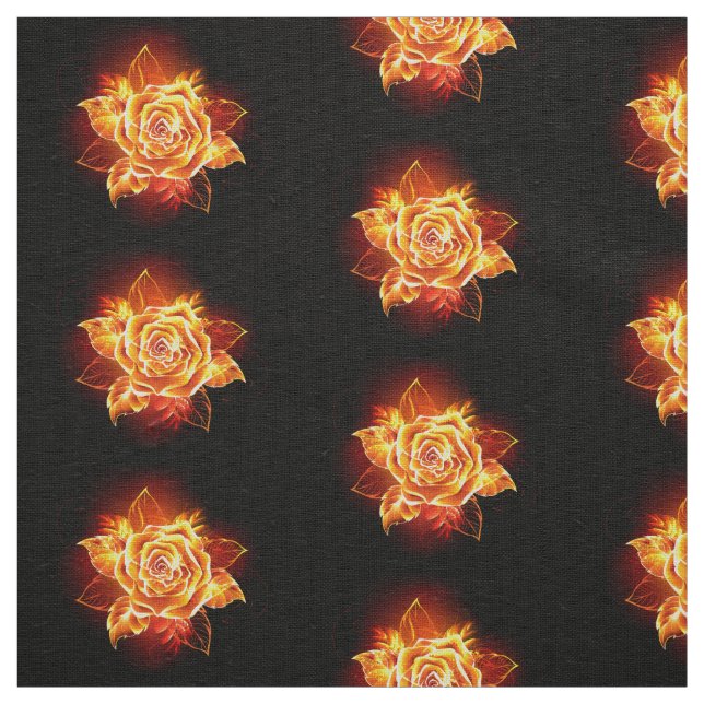Blooming Fire Rose Fabric (Swatch)