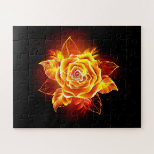 Blooming Fire Rose Jigsaw Puzzle