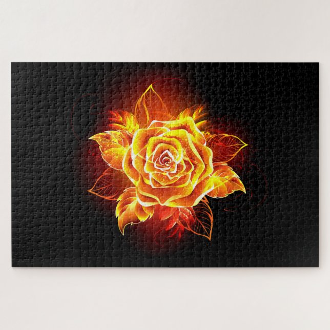 Blooming Fire Rose Jigsaw Puzzle (Horizontal)