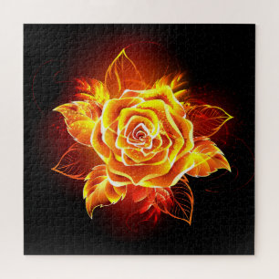 Blooming Fire Rose Jigsaw Puzzle
