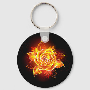 Blooming Fire Rose Keychain