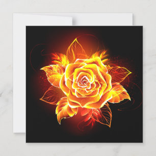 Blooming Fire Rose Magnetic Invitation