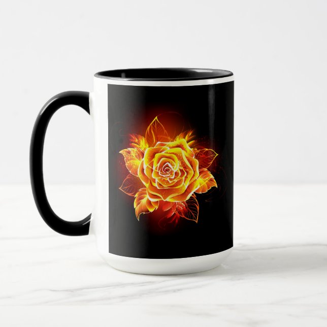 Blooming Fire Rose Mug (Left)