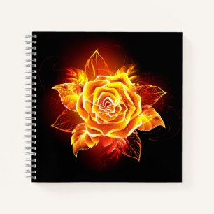 Blooming Fire Rose Notebook