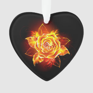 Blooming Fire Rose Ornament