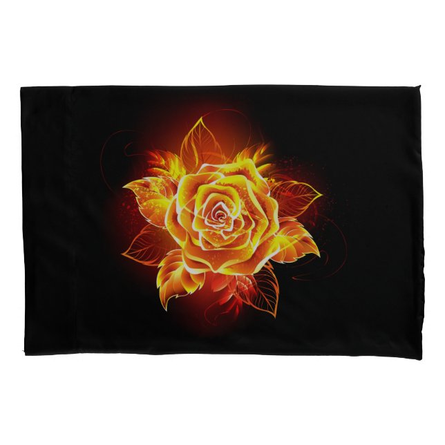 Blooming Fire Rose Pillowcase (Front)