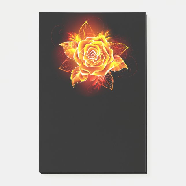 Blooming Fire Rose Post-it Notes (Front)