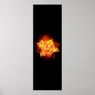 Blooming Fire Rose Poster
