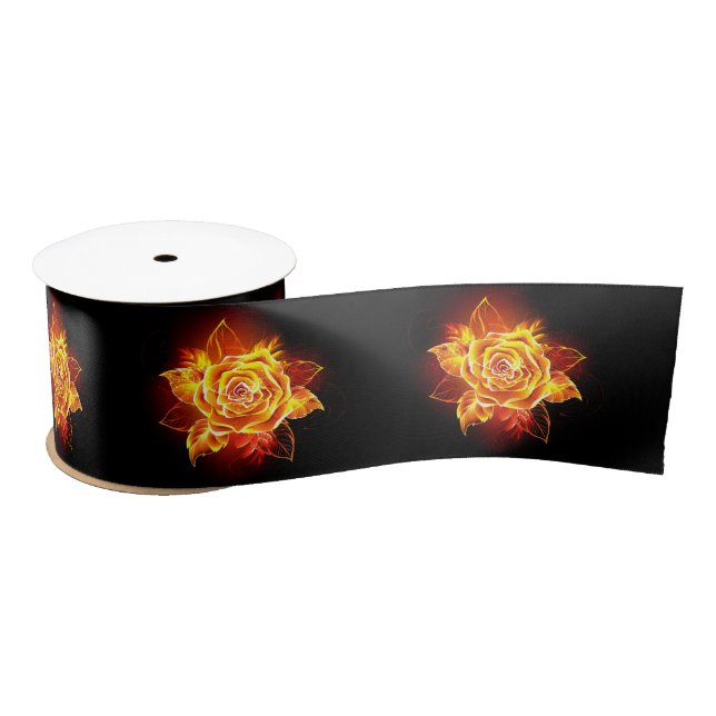 Blooming Fire Rose Satin Ribbon (Spool)