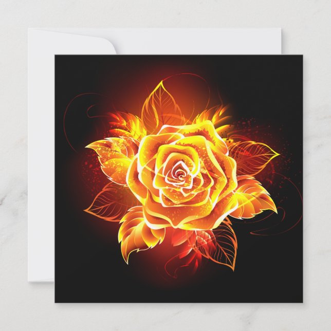 Blooming Fire Rose Save The Date (Front)