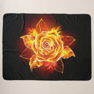 Blooming Fire Rose Sherpa Blanket