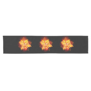 Blooming Fire Rose Short Table Runner