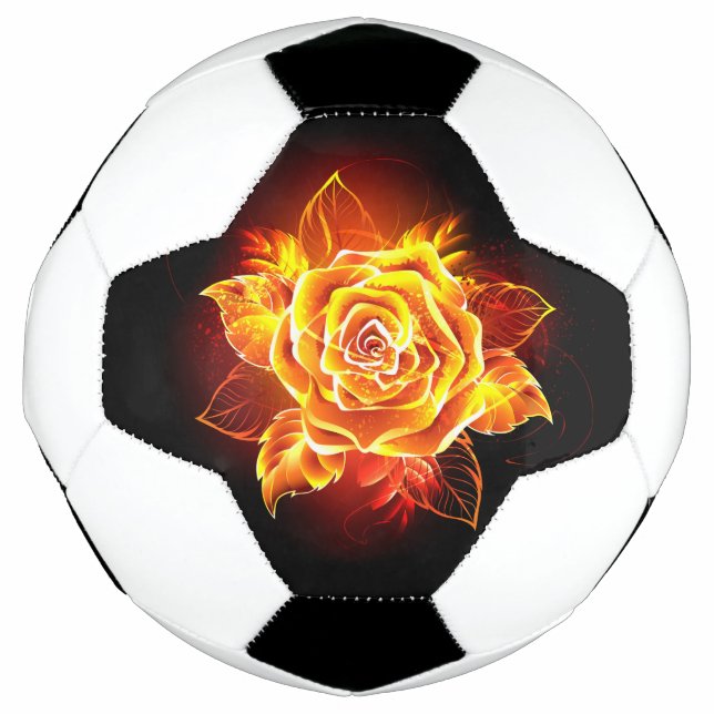 Blooming Fire Rose Soccer Ball (Front)