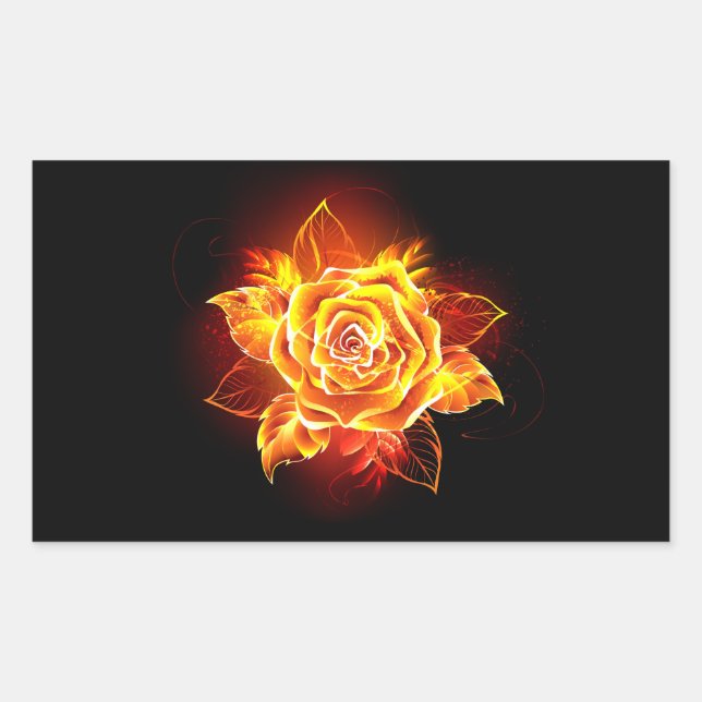Blooming Fire Rose Sticker (Front)