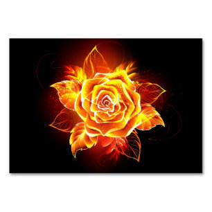 Blooming Fire Rose Table Number