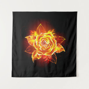 Blooming Fire Rose Tapestry