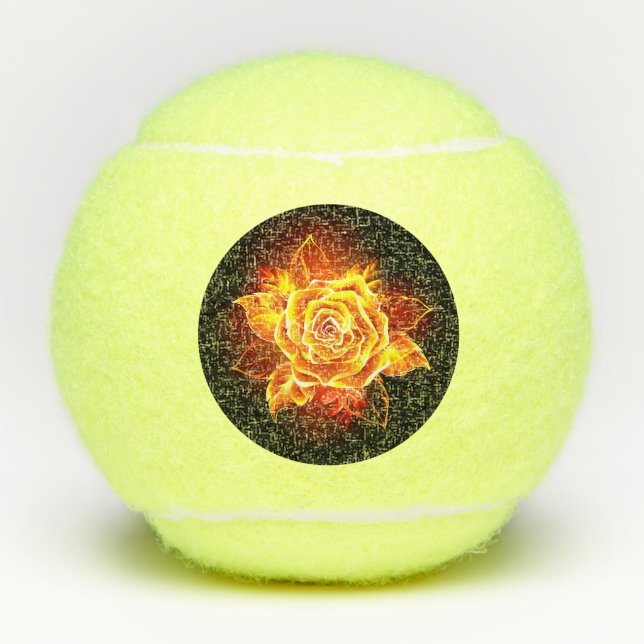 Blooming Fire Rose Tennis Balls (Front)