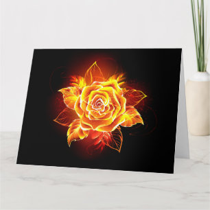 Blooming Fire Rose Thank You Card
