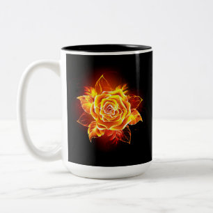 Blooming Fire Rose Two-Tone Coffee Mug