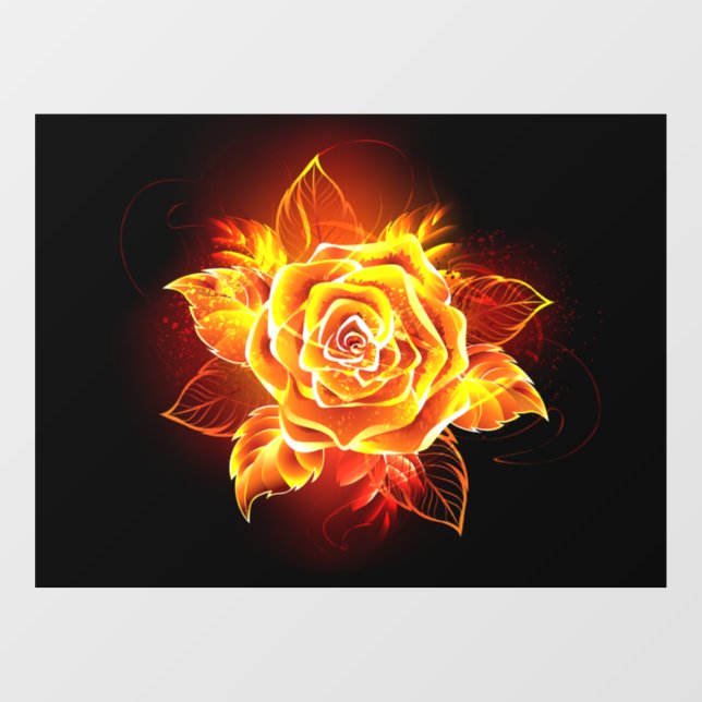 Blooming Fire Rose Window Cling (Sheet)