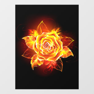 Blooming Fire Rose Window Cling