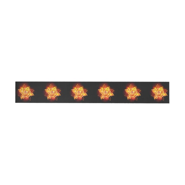 Blooming Fire Rose Wraparound Address Label (Individual)