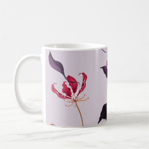 Blooming Flame Lily: Floral Garden Pattern. Coffee Mug