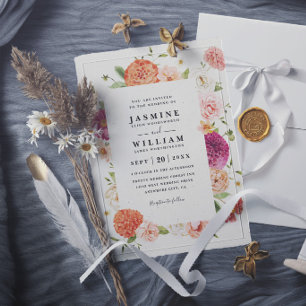 Blooming Floral Elegant Modern Rustic Wedding Invitation