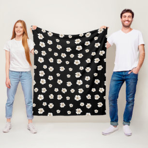 Blooming Floral Pattern Black Fleece (3 Sizes)