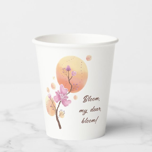 blooming flower for her paper cups (Front)