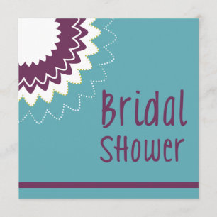 Blooming Flower - Purple & Green Invitation