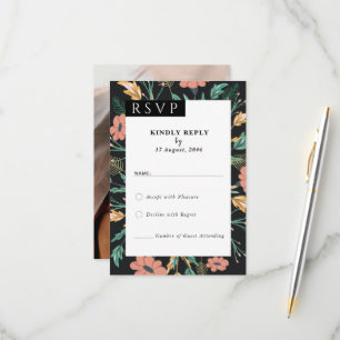 Blooming Flower Wedding Invitations RSVP Cards