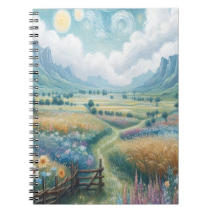Blooming Flowers and Mountains Notebook
