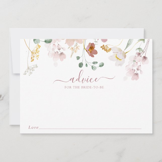 Blooming Flowers Baby Advice Card (Front)