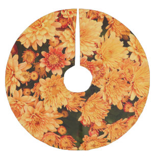 Blooming flowers, colourful background. brushed polyester tree skirt