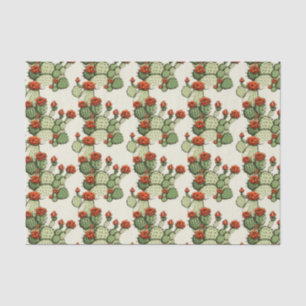 Blooming Flowers Green Cactus Plant Tissue Paper